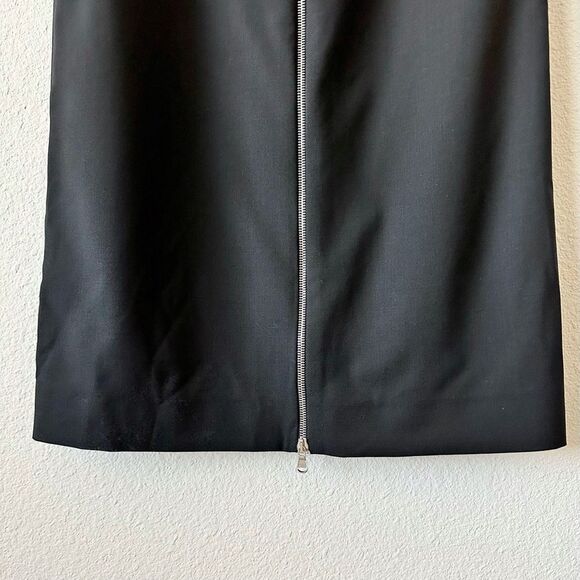 Gauchere A-line Exposed Zipper Wool Midi Skirt in Black Size 34 2 US - Picture 7 of 11